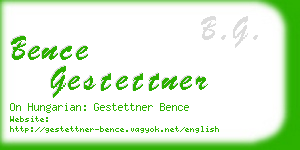 bence gestettner business card